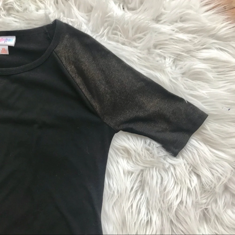 • LulaRoe • Elegant Julia Black Brown Shimmer XS
